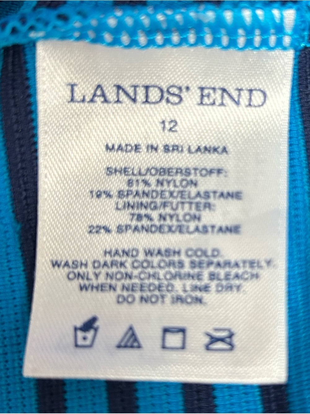 Lands End Tankini Top - Blue & Navy Striped - Picture 5 of 7